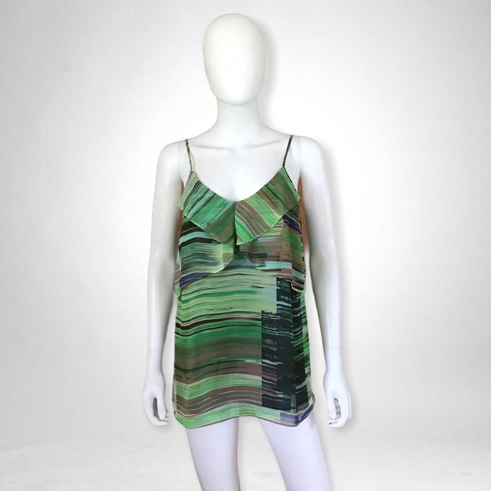 CAbi Green Spaghetti Strap Top